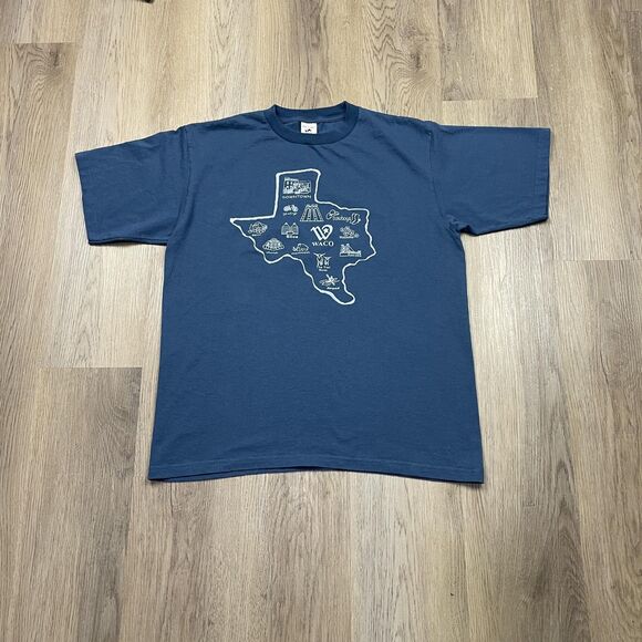 Vintage Patagonia Shirt Mens Medium Blue Organic Cotton Tee Beneficial T's - Picture 1 of 12
